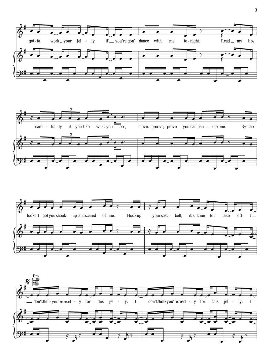 Bootylicious Piano, Vocal, Guitar scores gallery preview page 3