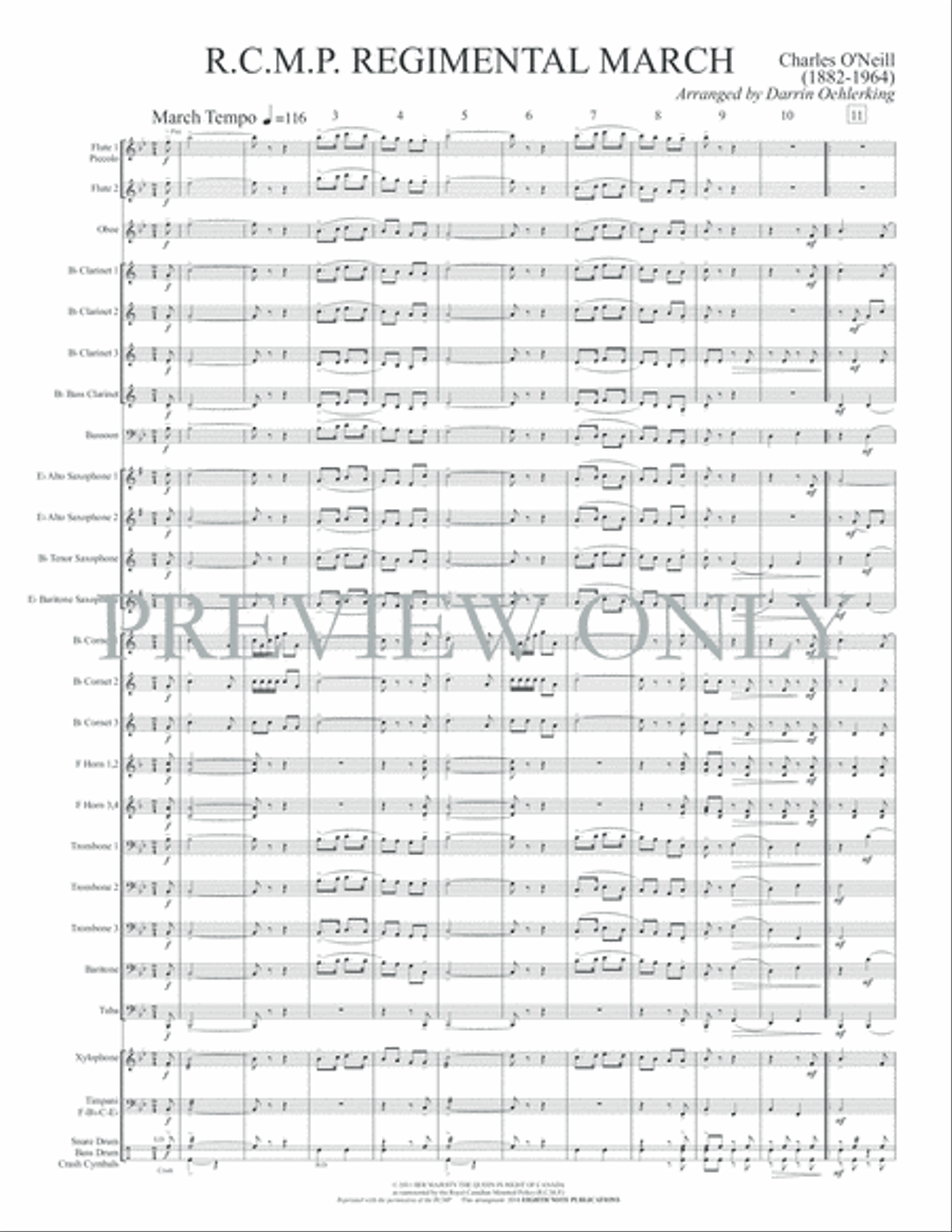 R.C.M.P. Regimental March Concert Band scores gallery preview page 4