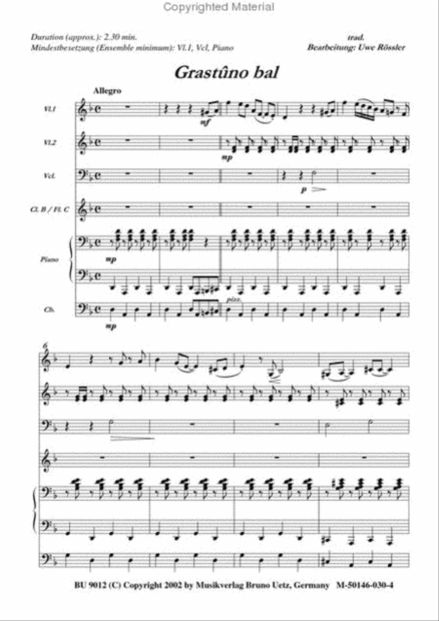 Grastuno bal Clarinet scores gallery preview page 2