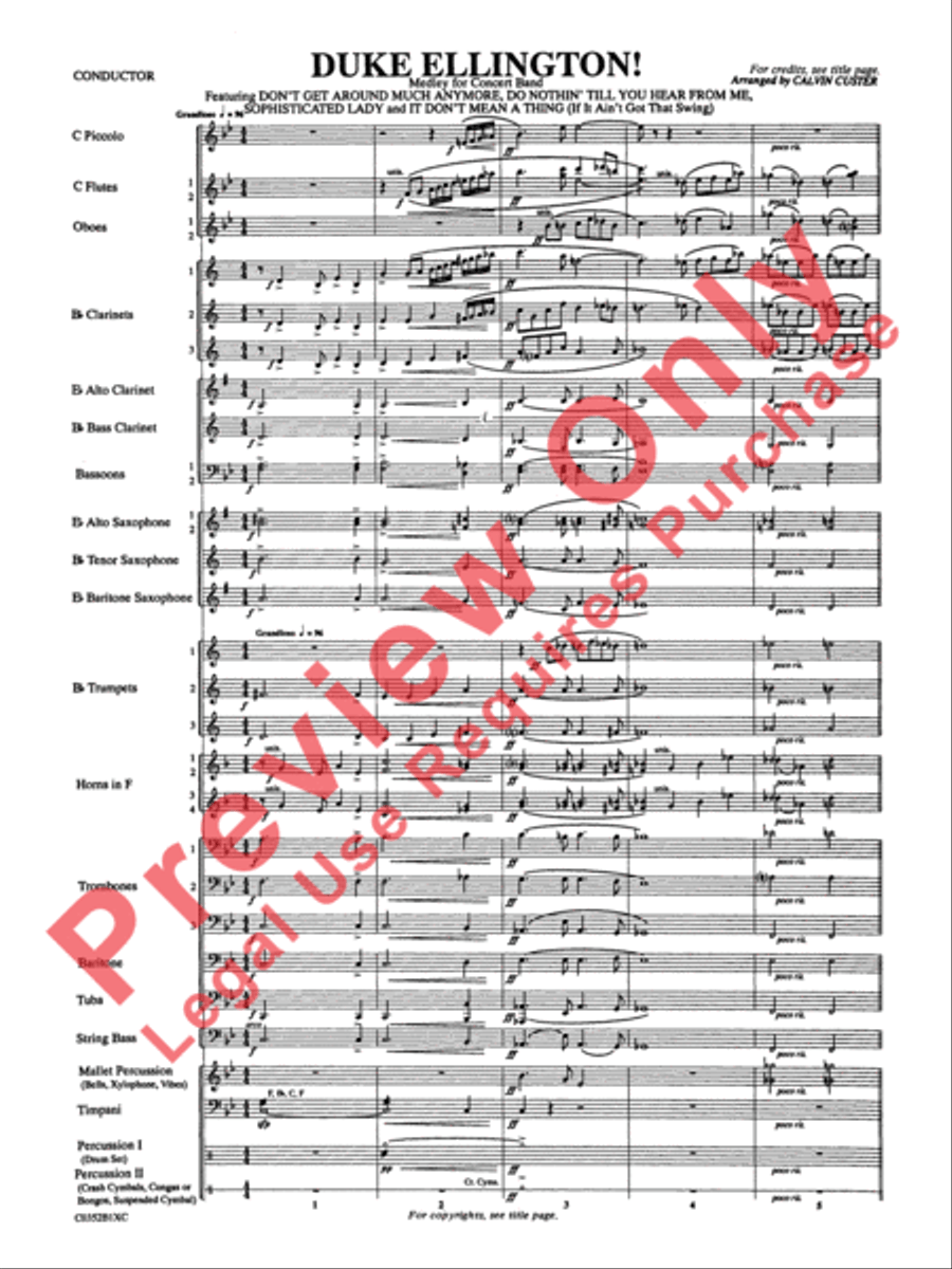Duke Ellington! Duke Ellington! Concert Band scores gallery preview page 4