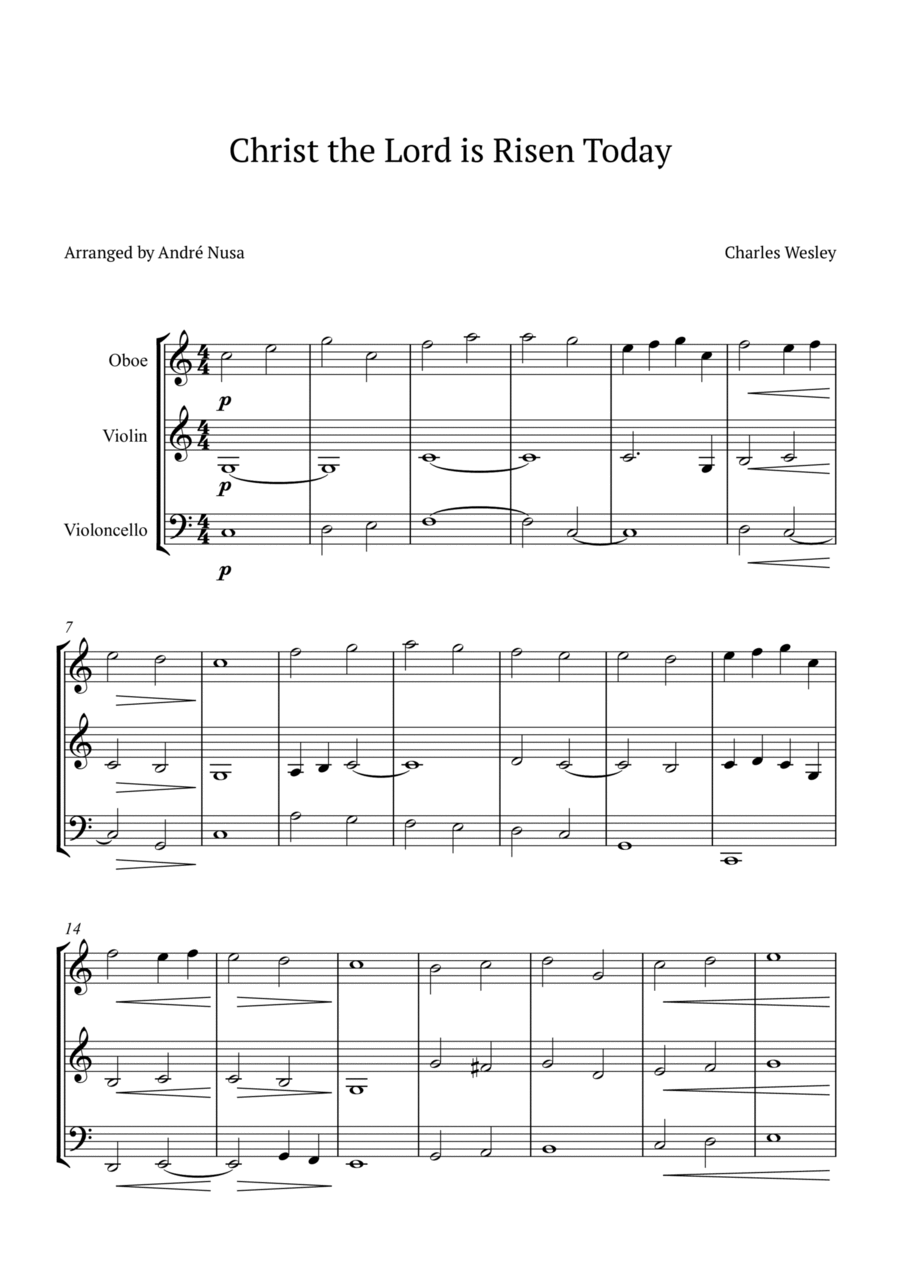 Christ the Lord is Risen Today Oboe scores gallery preview page 1