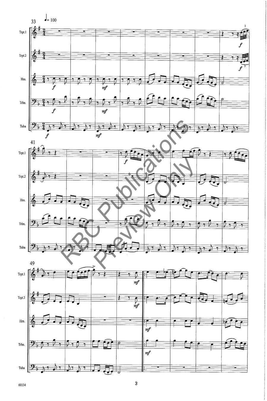 Folk Song For Brass Brass Quintet Choir scores gallery preview page 4