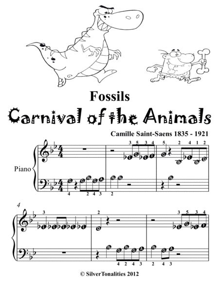 Fossils Carnival of the Animals Beginner Piano Sheet Music 2nd Edition