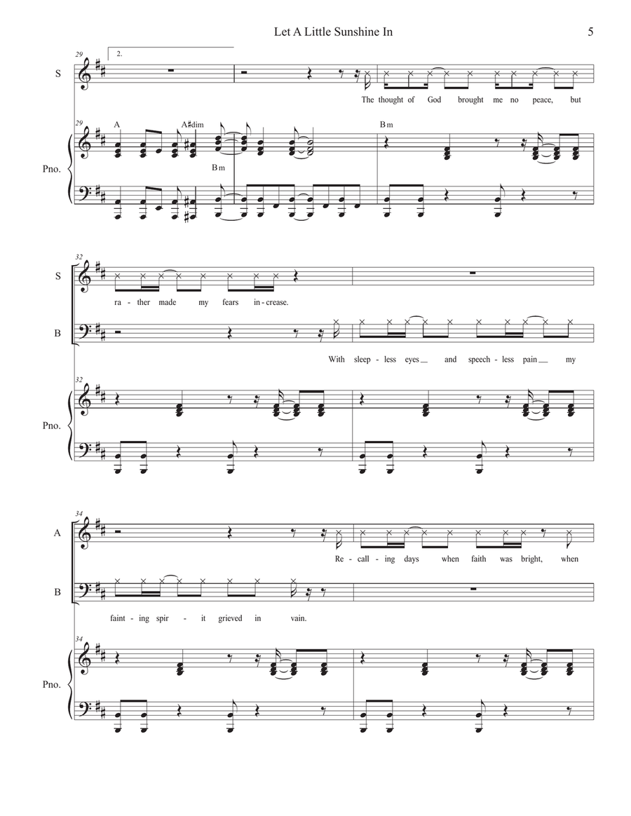 Let A Little Sunshine In (Vocal Quartet - (SATB) 4-Part scores gallery preview page 5