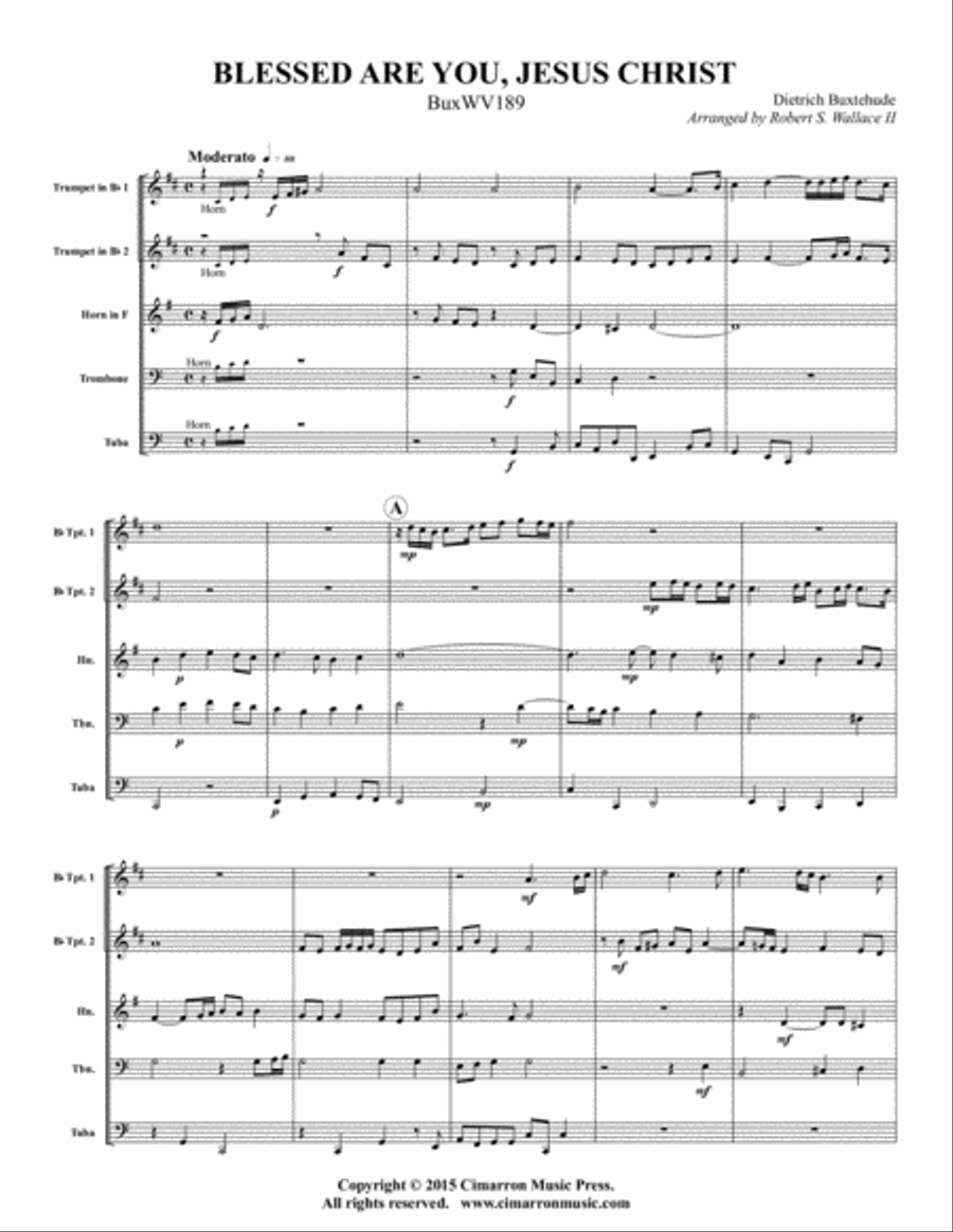 Blessed Are You, Jesus Christ Brass Quintet scores gallery preview page 2