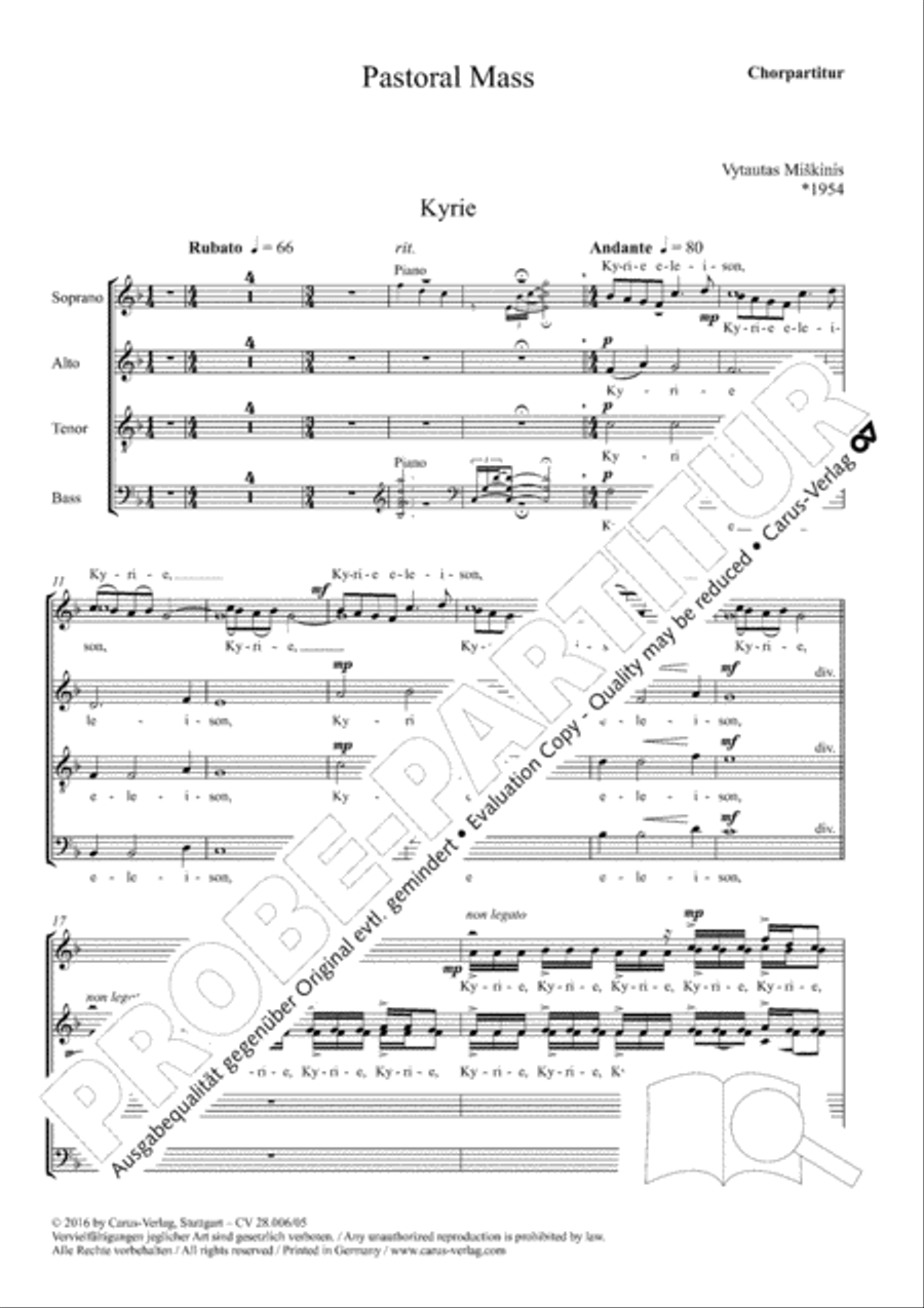 Pastoral Mass 4-Part scores gallery preview page 2
