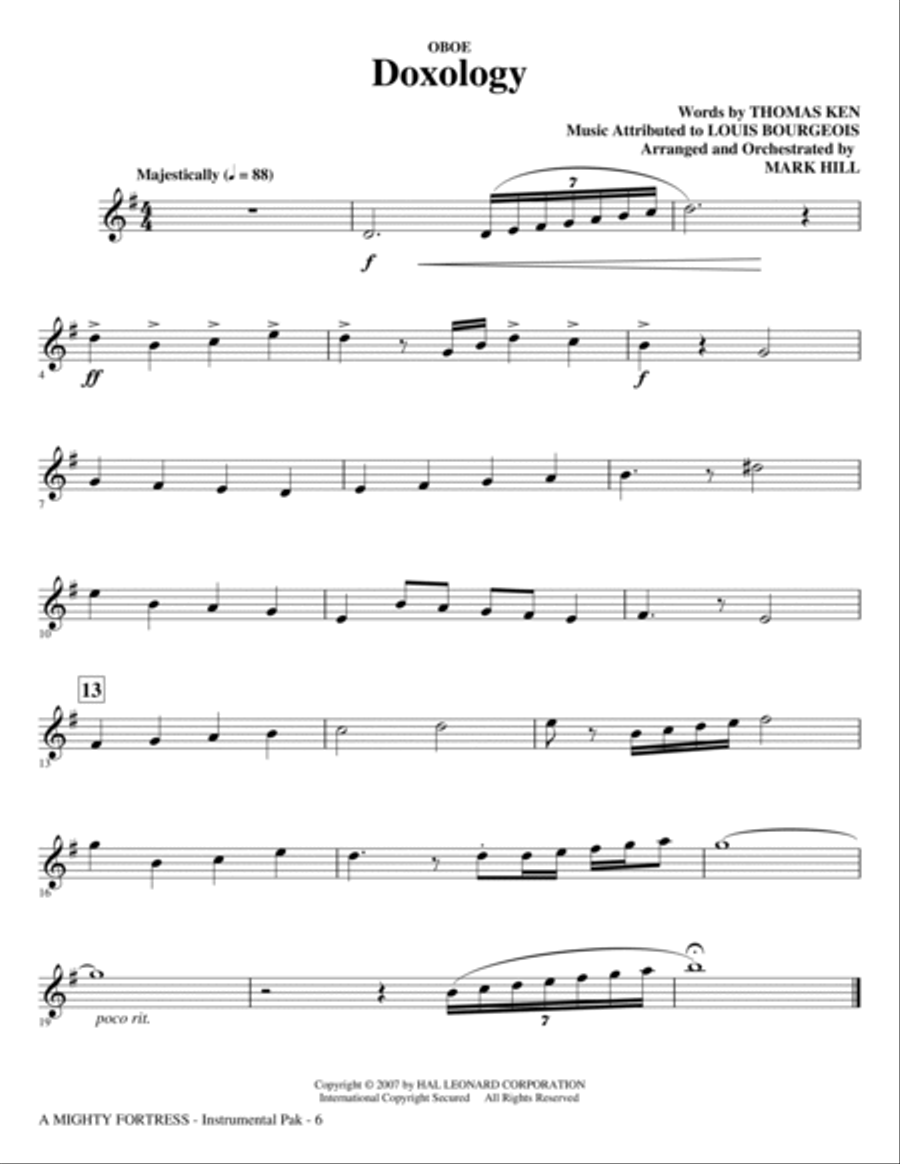 A Mighty Fortress - A Festival of Hymns - Oboe Choir scores gallery preview page 6