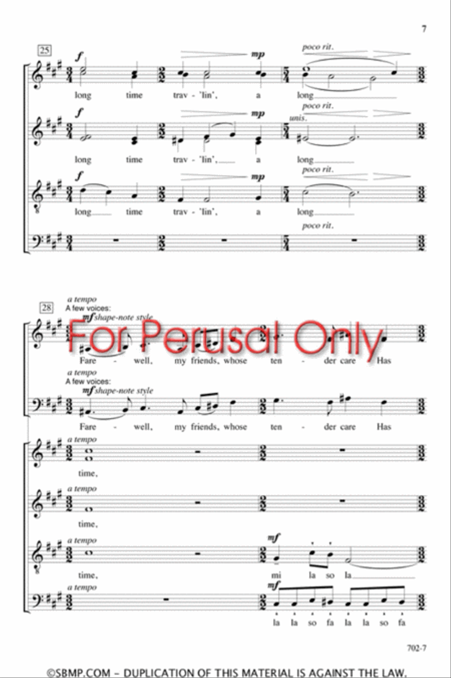 Long Time Trav'ling - SATB divisi Octavo Divisi scores gallery preview page 6