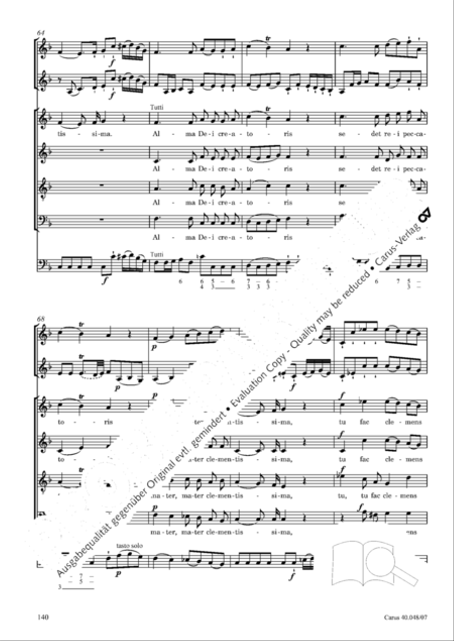 Regina coeli in B-Flat Major, K. 127 4-Part scores gallery preview page 141