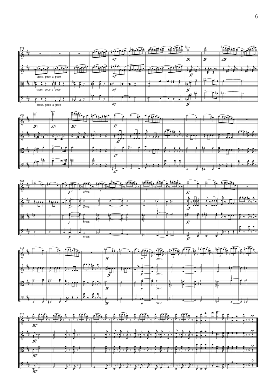 Tchaikowsky Waltz of the Flowers from The Nutcracker, for string quartet, CT002 String Quartet scores gallery preview page 2