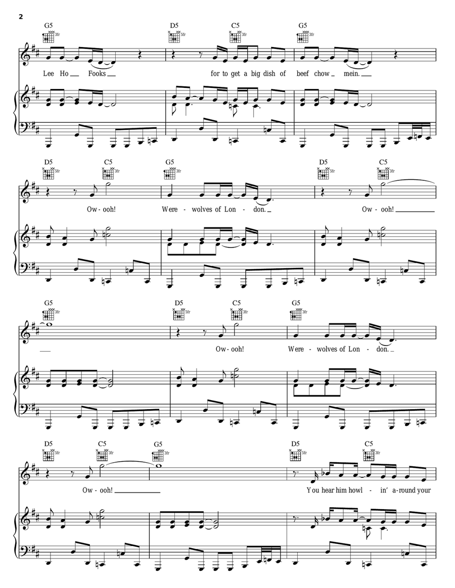 Werewolves Of London Acoustic Guitar scores gallery preview page 2