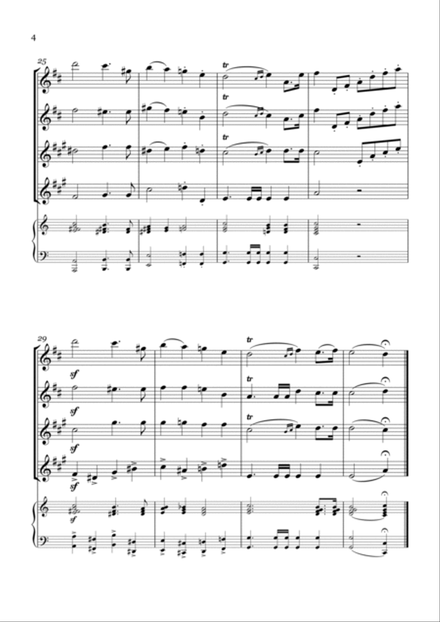 Wedding March - For Saxophone Quartet (SSAA) and Piano Woodwind Ensemble scores gallery preview page 4