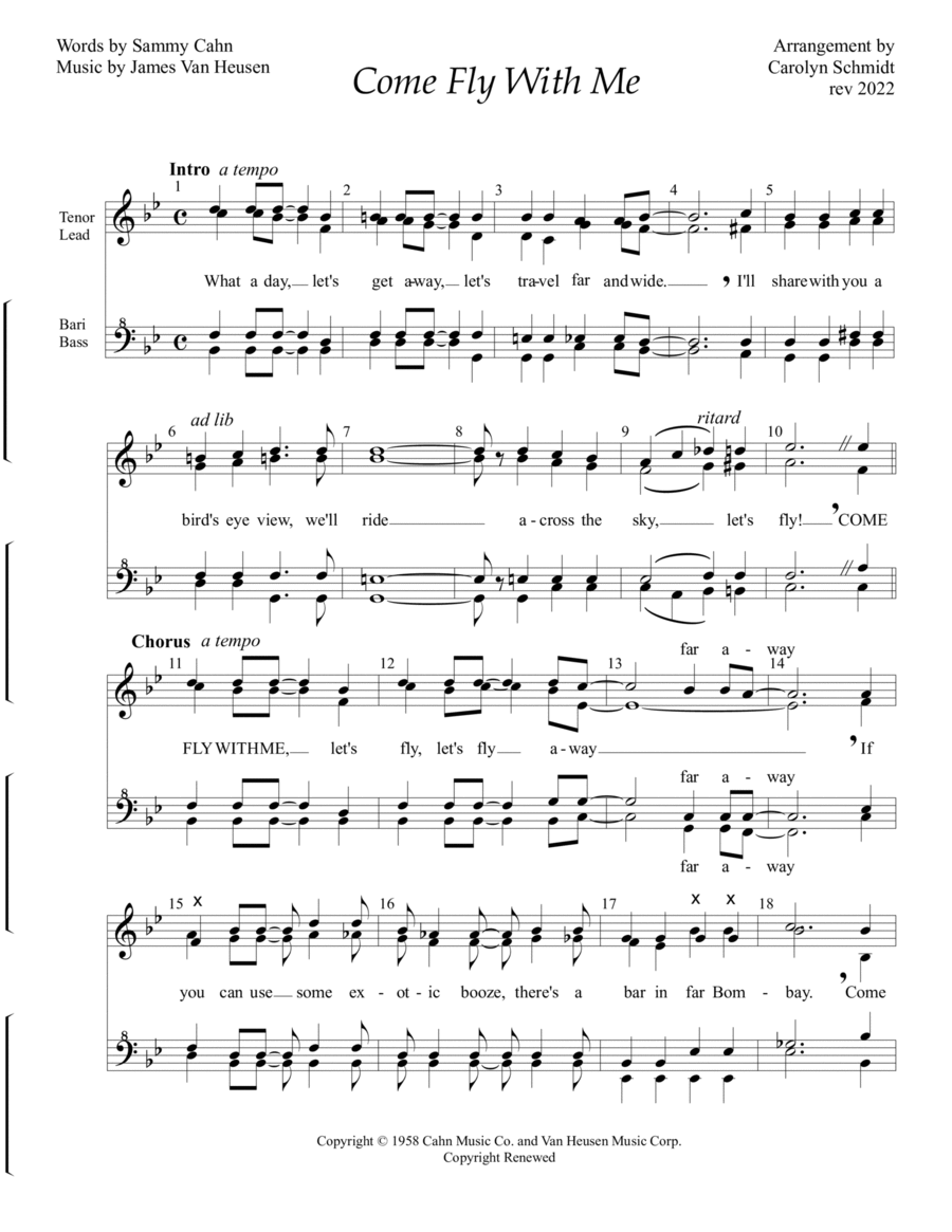 Come Fly With Me SSAA scores gallery preview page 1