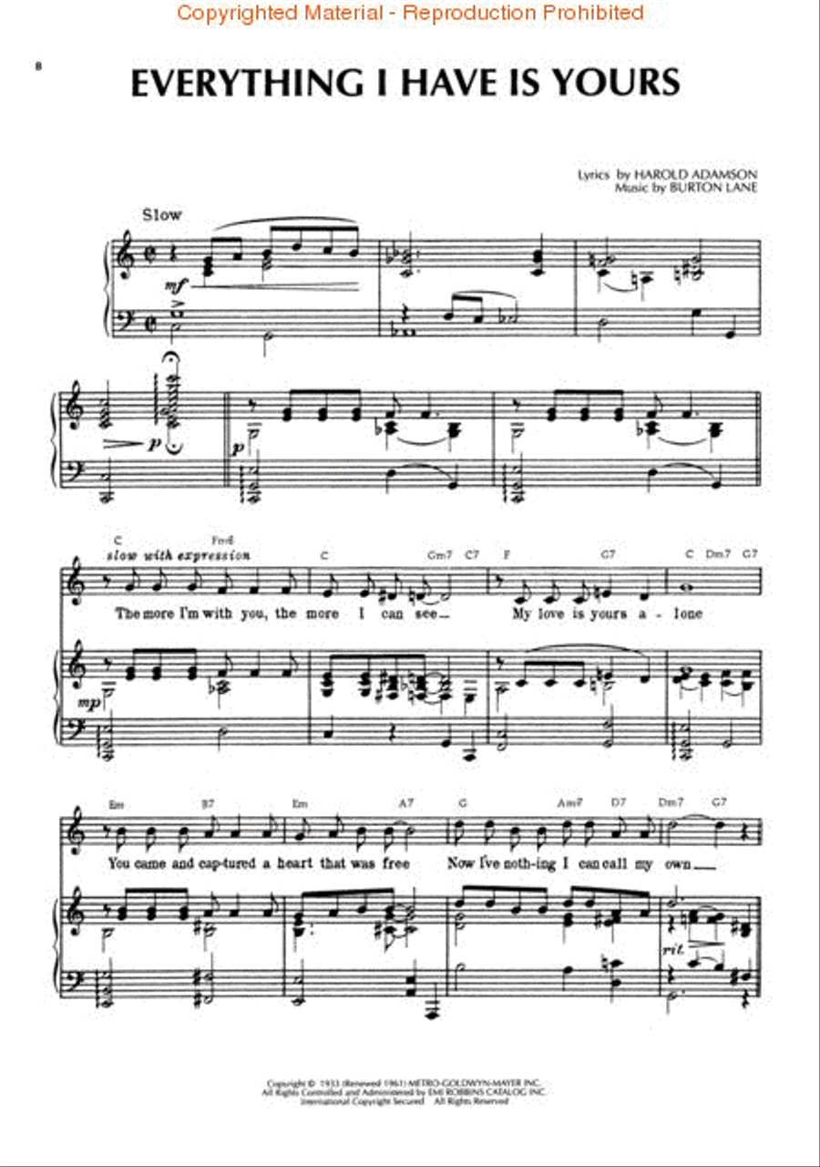 The Songs Of Burton Lane Piano, Vocal, Guitar scores gallery preview page 2