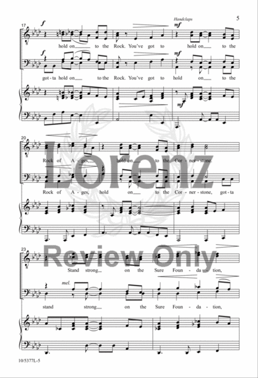 Hold On to the Rock TTBB scores gallery preview page 5
