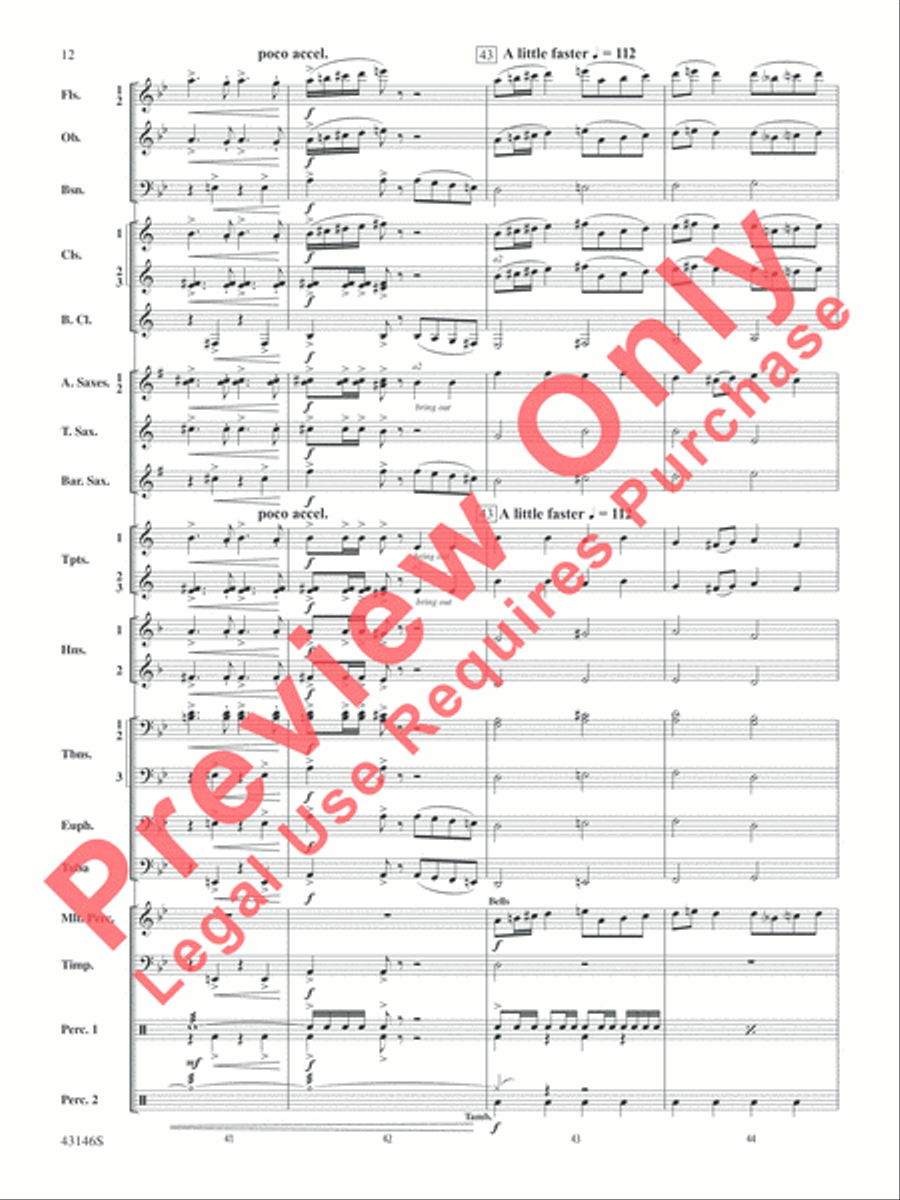 Fantasy on a Burgundian Carol Concert Band scores gallery preview page 13