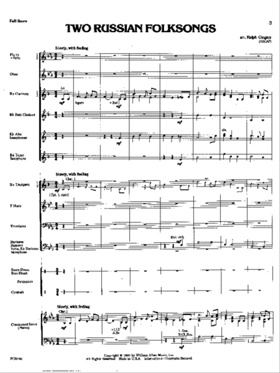 Two Russian Folksongs Concert Band scores gallery preview page 2