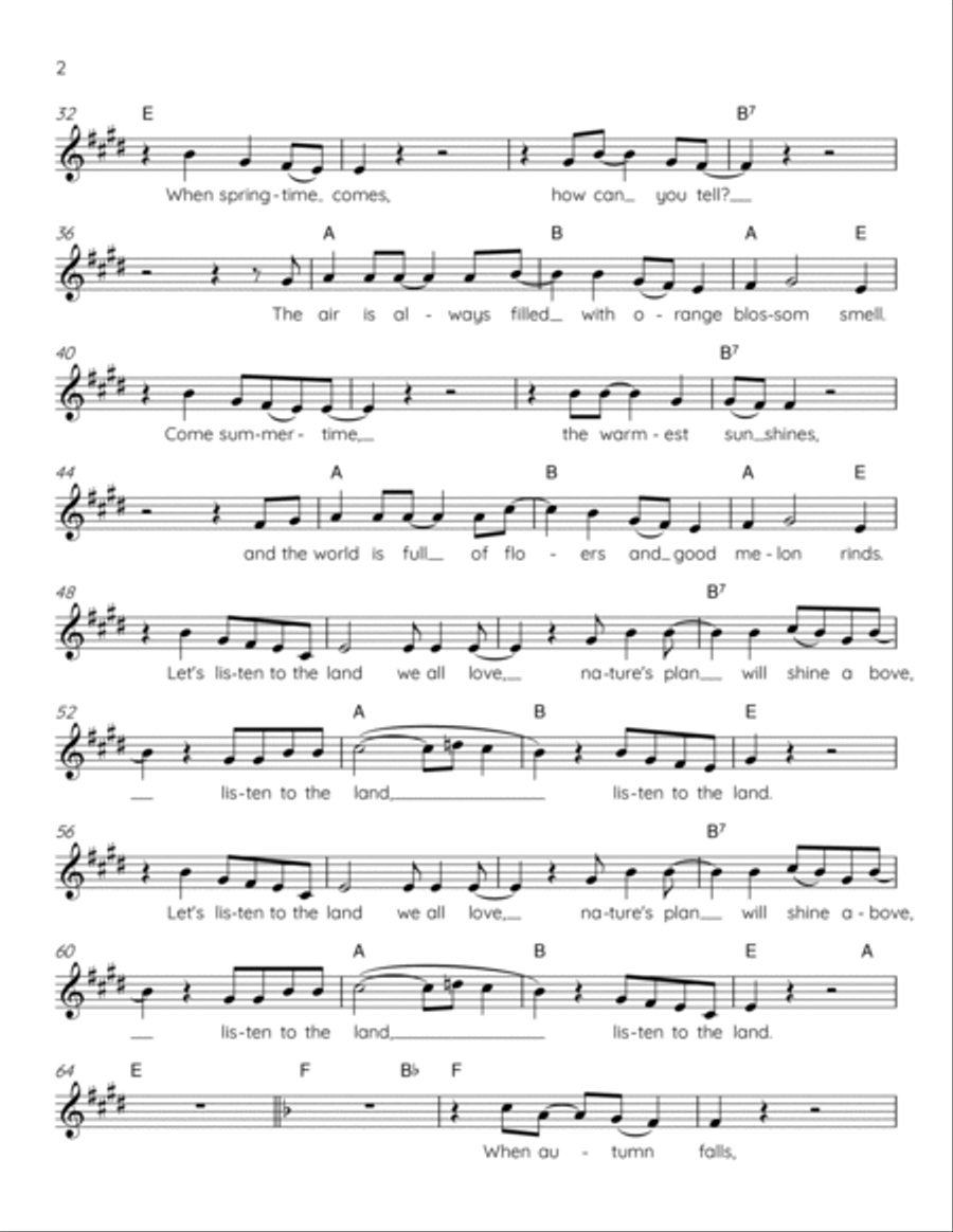 Listen To The Land Piano scores gallery preview page 2