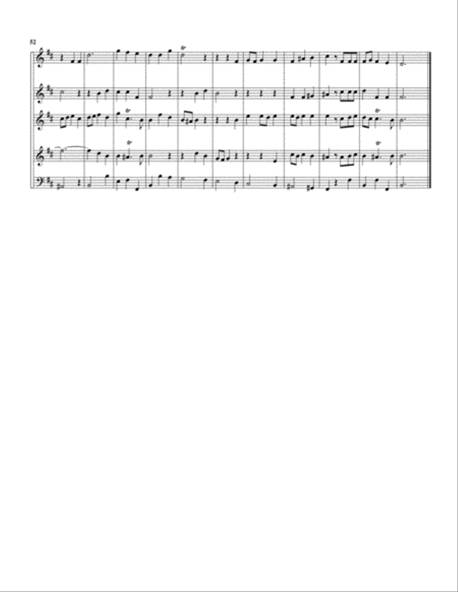 Quintet for 2 voice flutes, 2 flutes and basso continuo in B minor Small Ensemble scores gallery preview page 4