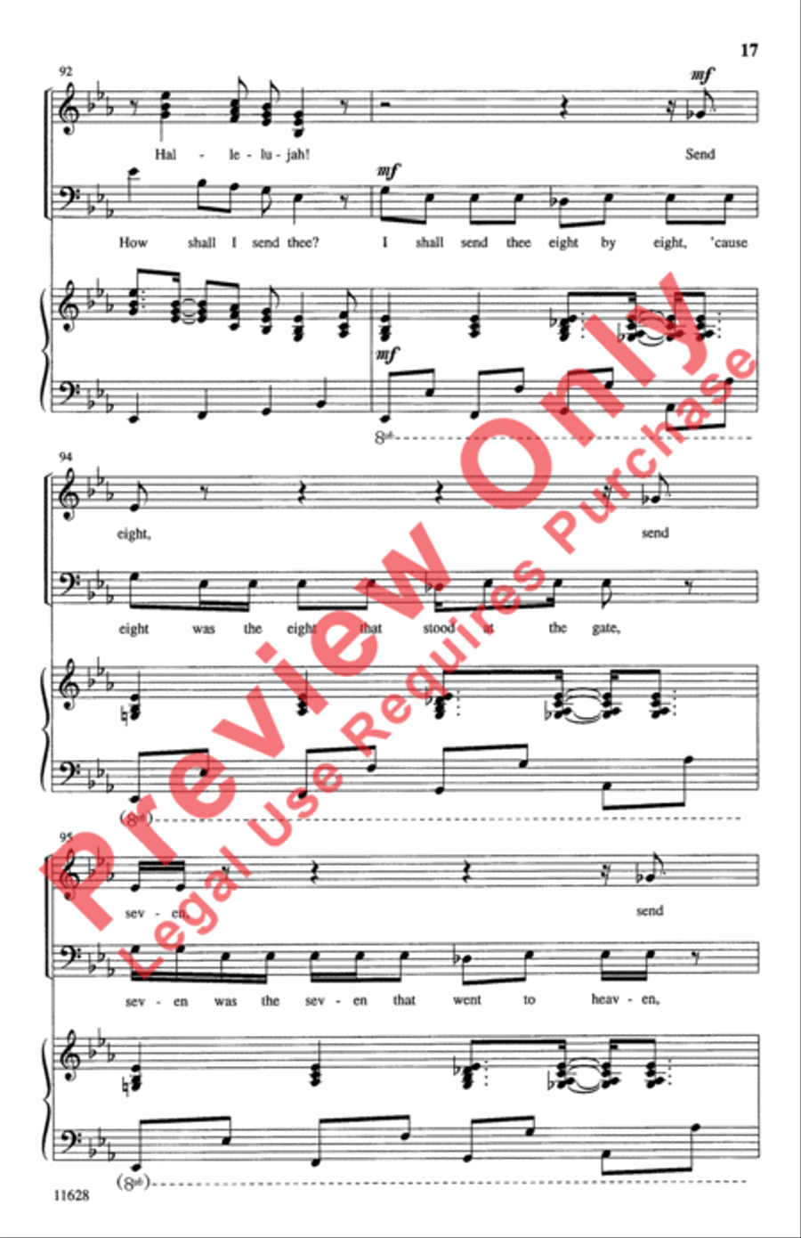 Children, Go Where I Send Thee 4-Part scores gallery preview page 17