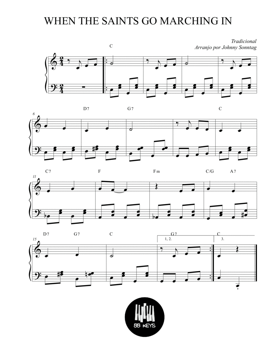When the Saints Go Marching In Piano Solo scores gallery preview page 1