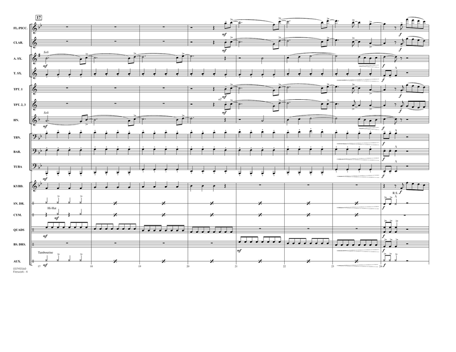 Firework - Full Score Marching Band scores gallery preview page 4