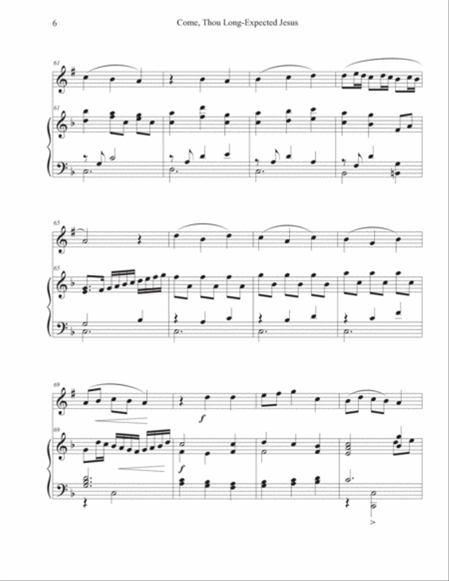 Come, Thou Long-Expected Jesus (Clarinet-Piano) Clarinet Solo scores gallery preview page 6