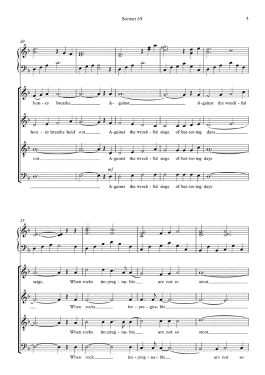 Sonnet 65 Sonnet 65 4-Part scores gallery preview page 3