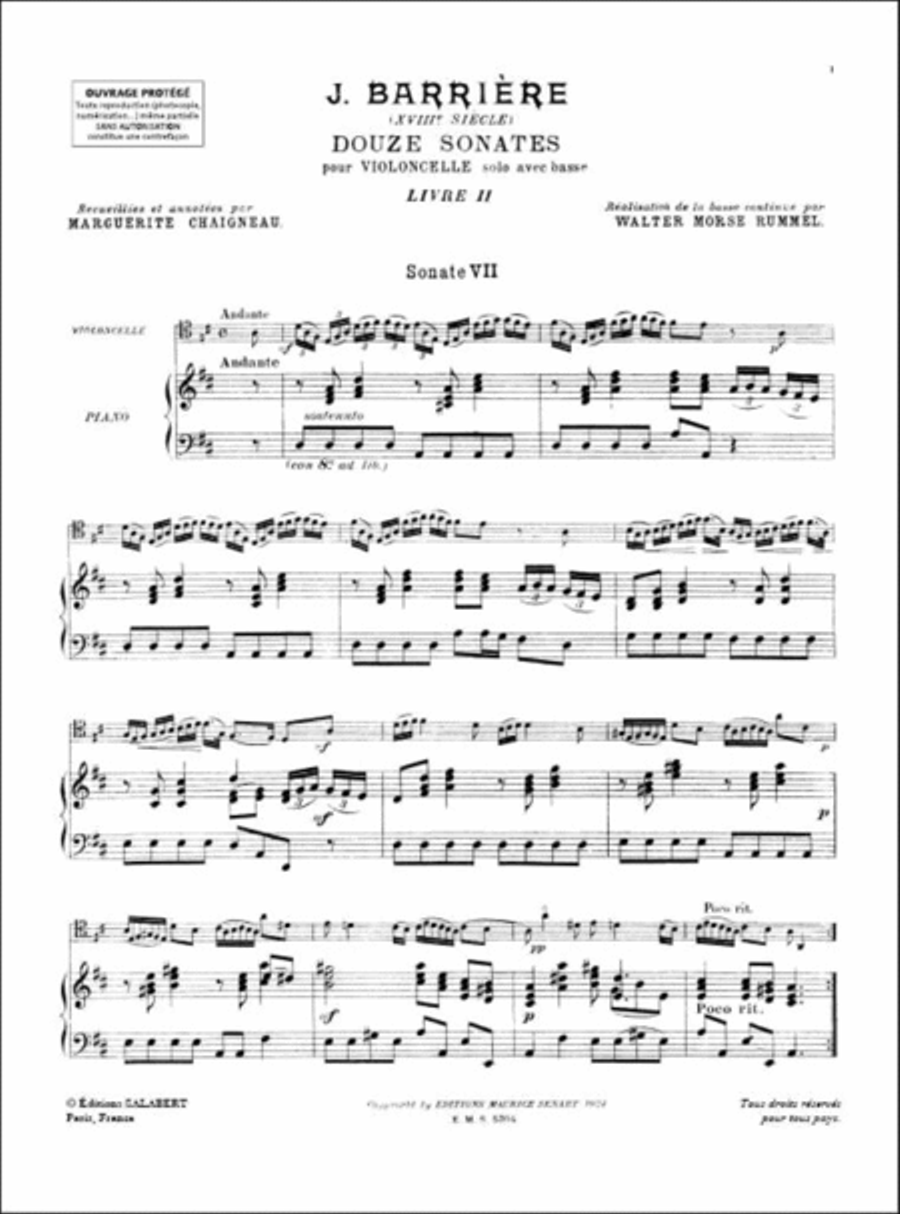 12 Sonates Vol.2 Violoncelle-Piano Piano Accompaniment scores gallery preview page 2