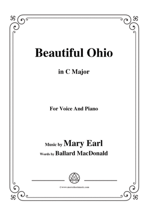 Mary Earl-Beautiful Ohio,in C Major,for Voice and Piano