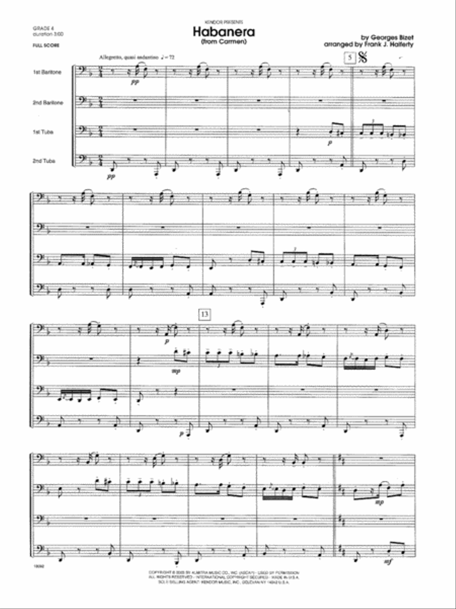 Habanera (from 'Carmen') Brass Quartet scores gallery preview page 2