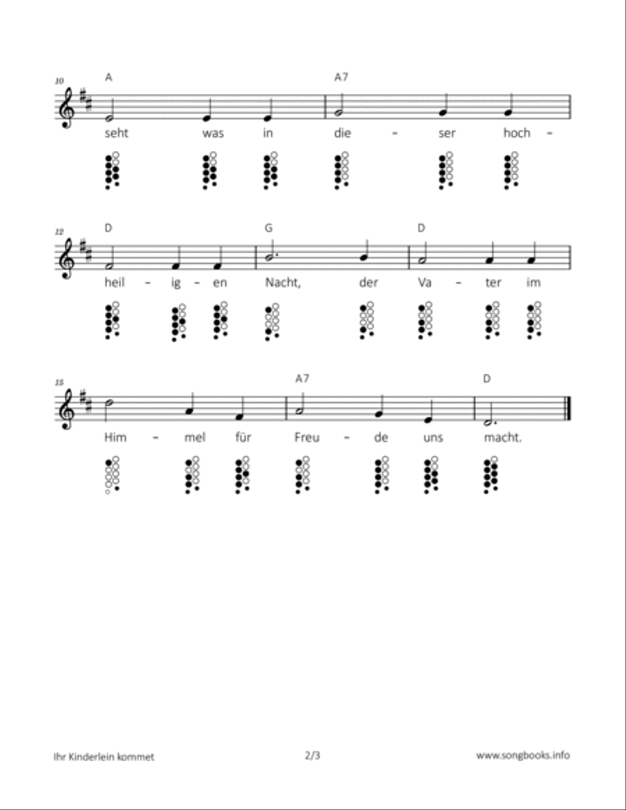 Ihr Kinderlein kommet ocarina scores gallery preview page 2