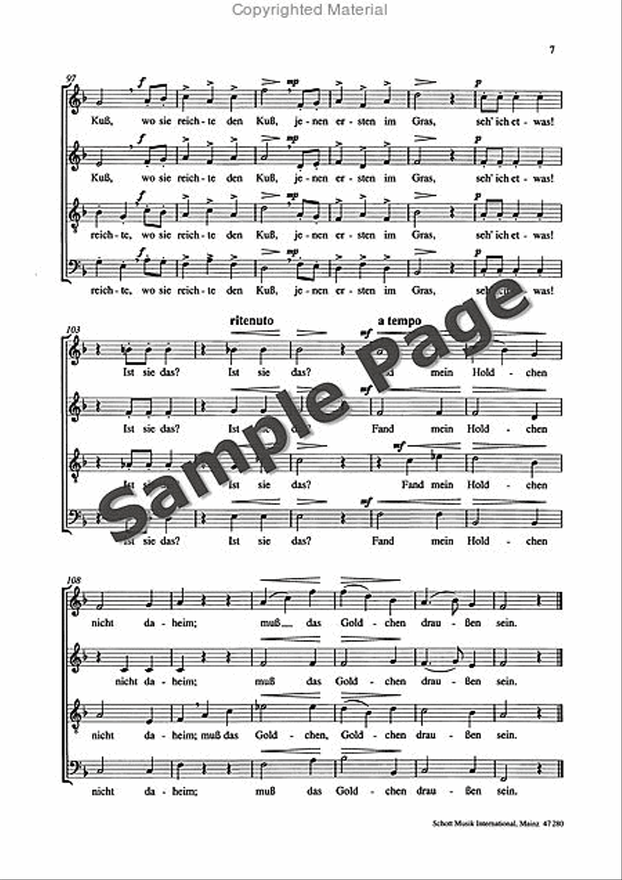 Hauptmann M Mailied Op25/3 4-Part scores gallery preview page 8