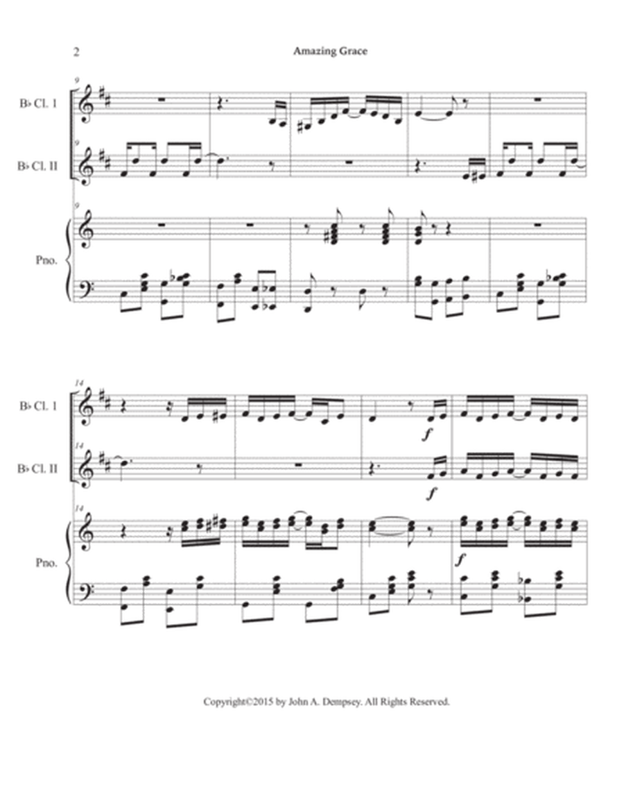 Amazing Grace / The Entertainer (Trio for Two Clarinets and Piano) image number null