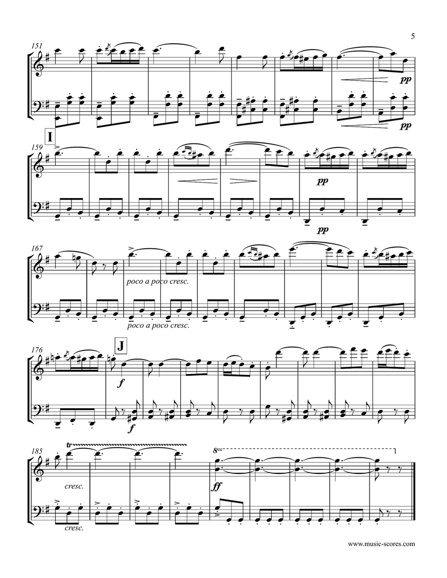 Verdi: Libiamo ne lieti calici - Brindisi from La Traviata - Violin & Cello String Duet scores gallery preview page 5