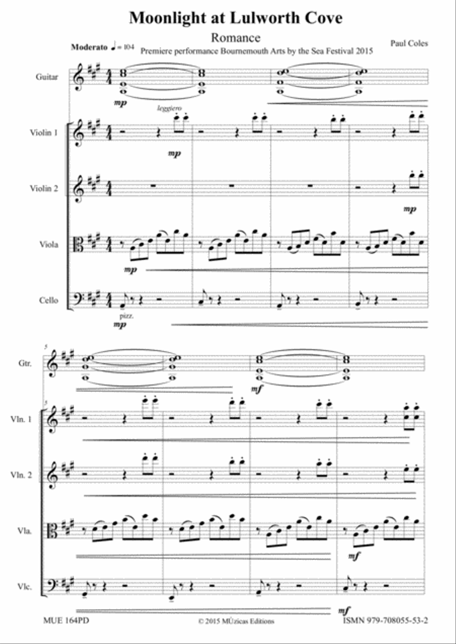 MUE 164PD Moonlight at Lulworth Cove Small Ensemble scores gallery preview page 2