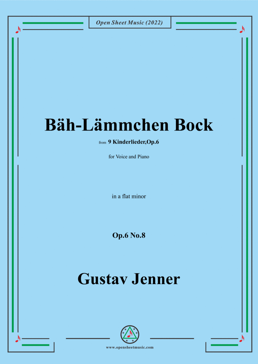 Jenner-Bäh-Lämmchen Bock,in a flat minor,Op.6 No.8 Voice scores gallery preview page 1