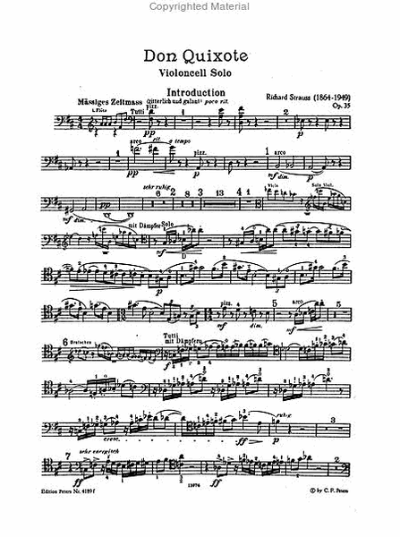 Orchestral Excerpts from the Symphonic Works -- Cello Solo from Don Quixote