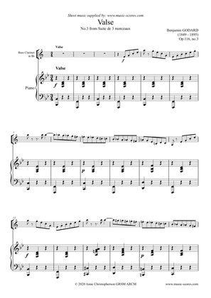 Book cover for Godard - Valse - No.3 from Op. 116 Suite de 3 Morceaux - Bass Clarinet
