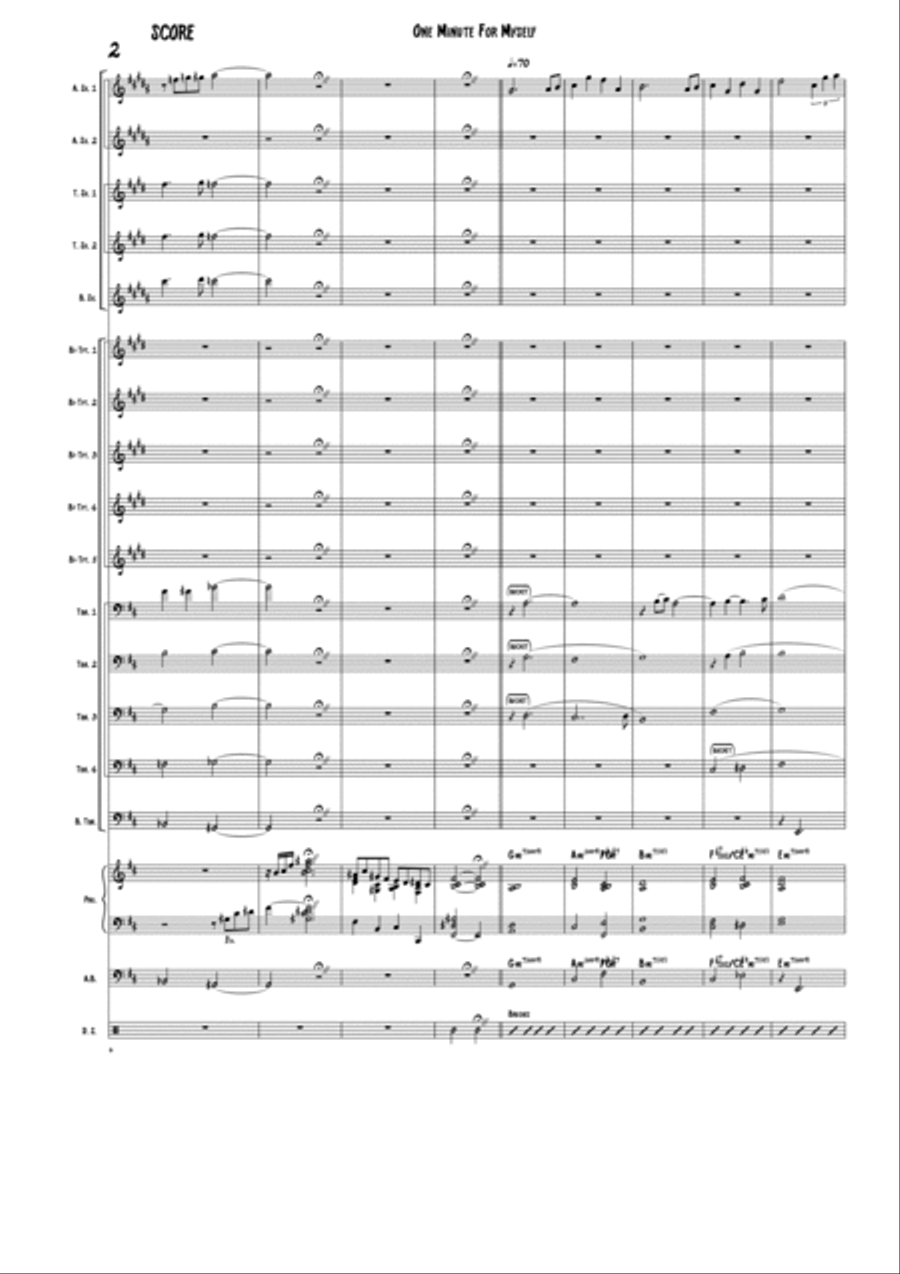One Minute For Myself Jazz Ensemble scores gallery preview page 2