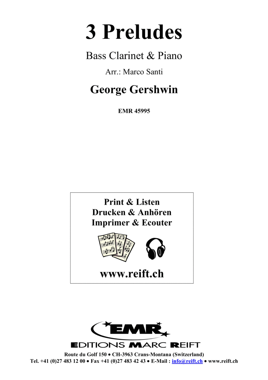 3 Preludes 3 Preludes Bass Clarinet scores gallery preview page 1