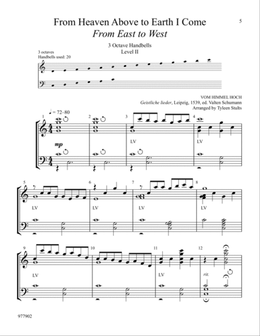 Three Christmas Chorales Handbell Choir scores gallery preview page 3