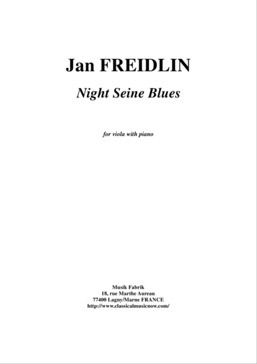 Jan Freidlin: Night Seine Blues for viola and piano Piano scores gallery preview page 1