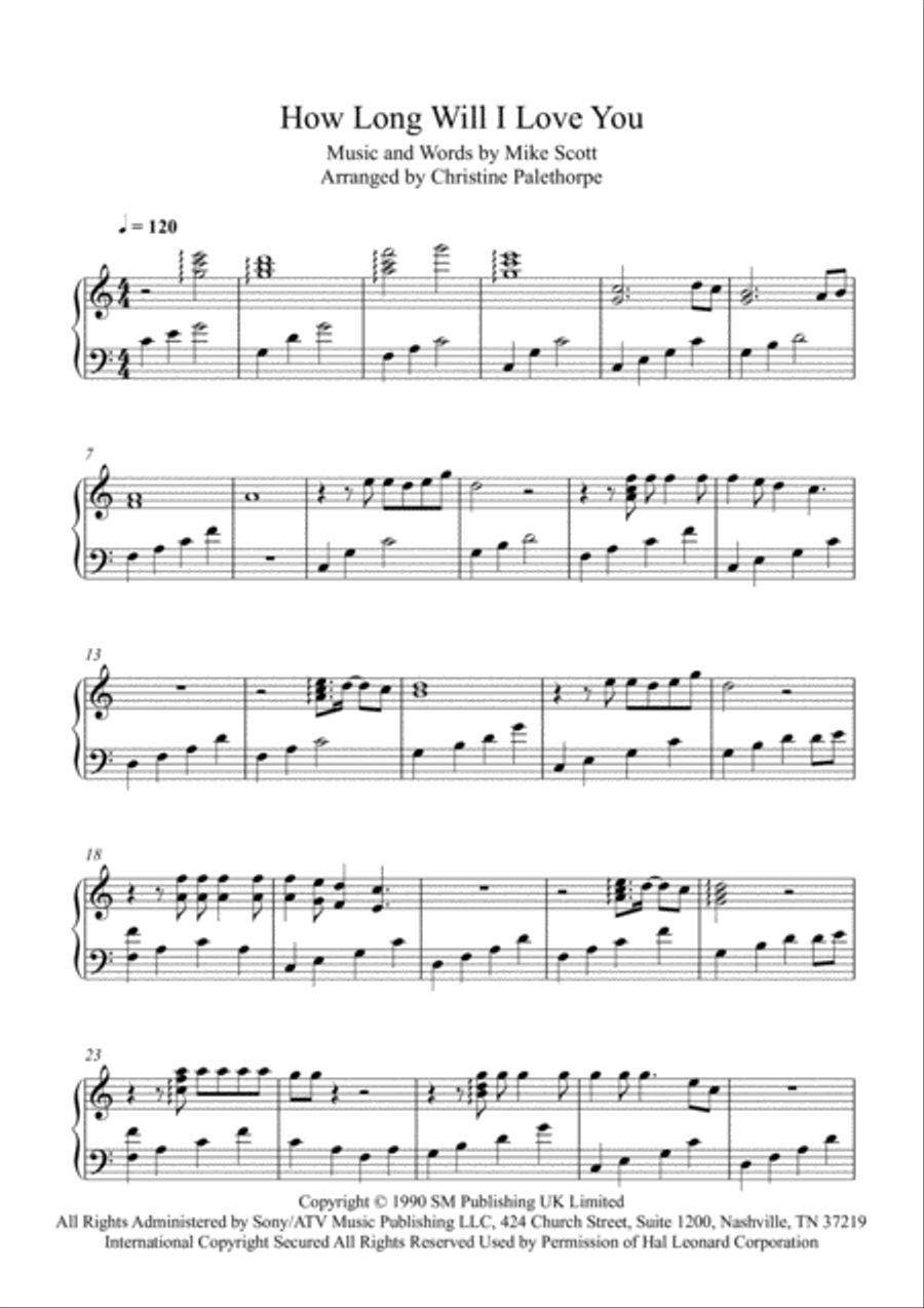 How Long Will I Love You How Long Will I Love You Harp scores gallery preview page 1