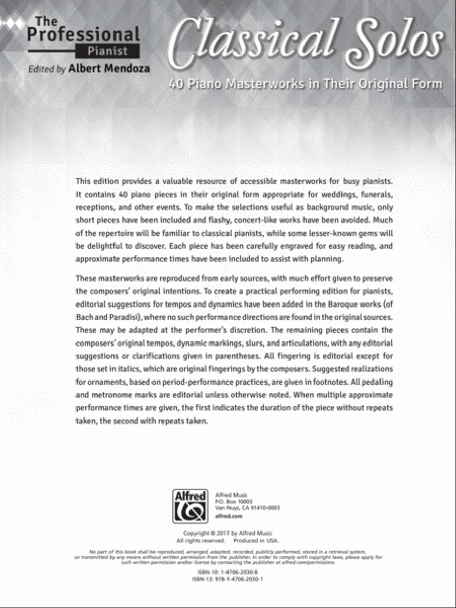 The Professional Pianist -- Classical Solos Piano Solo scores gallery preview page 2