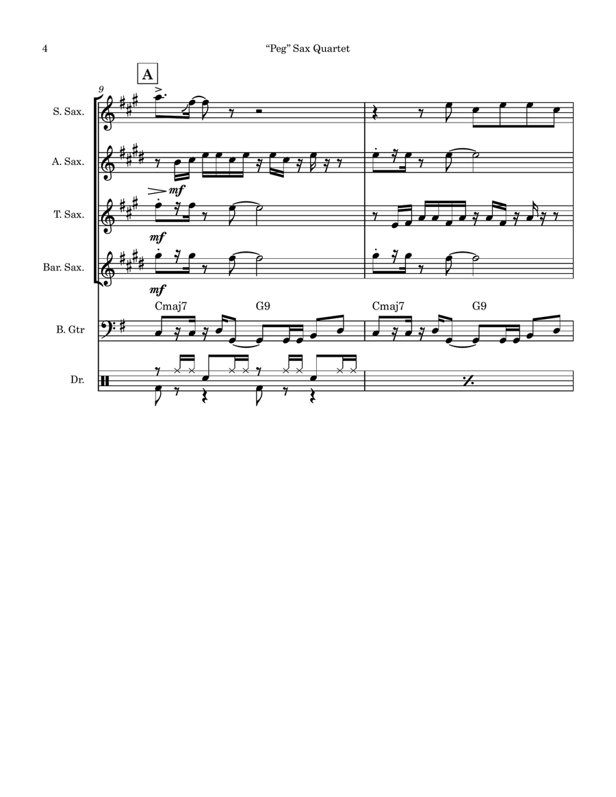 Peg Saxophone Quartet scores gallery preview page 4
