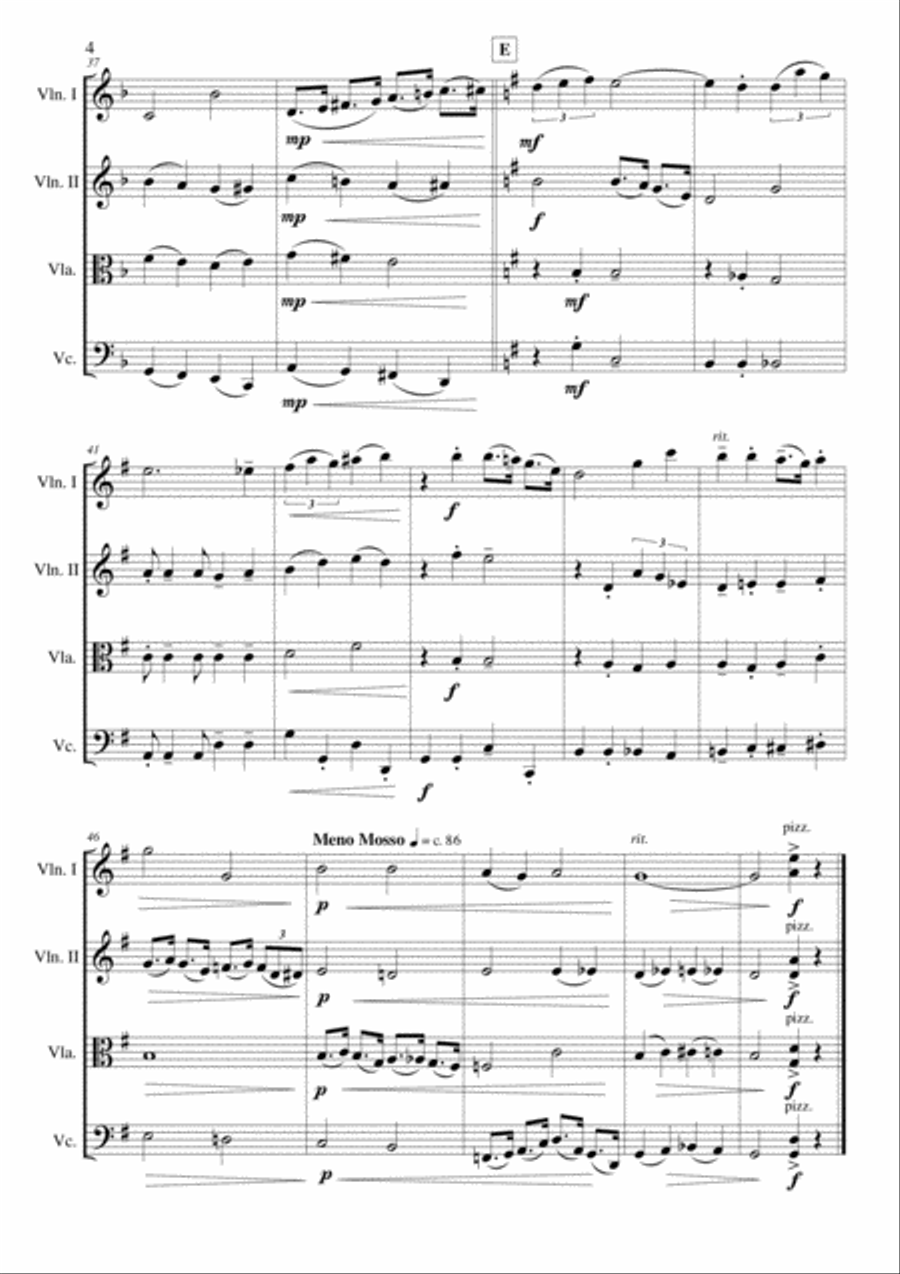 Go Tell it on the Mountain String Quartet scores gallery preview page 4