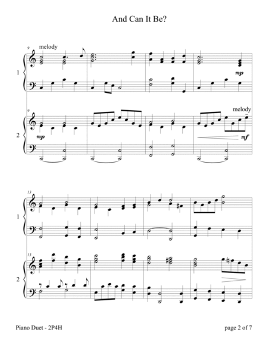 Hymns of Praise for Two Pianos (A Collection of 5 Piano Duets for 2 Pianos, 4 Hands) 2 Pianos, 4-Hands scores gallery preview page 5