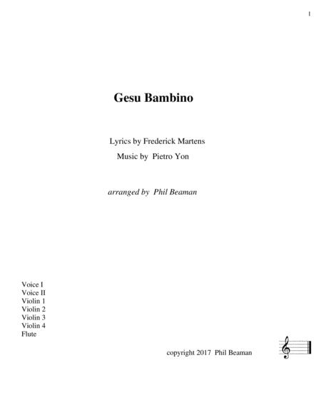 Gesu Bambino - Vocal Duet with String Ensemble and Flute image number null