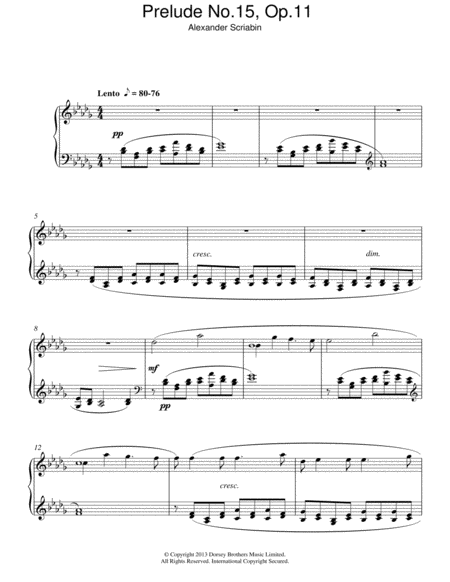 Prelude In D Flat Major No. 15 Op. 11